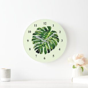 Monstera Leaf Wall Clock