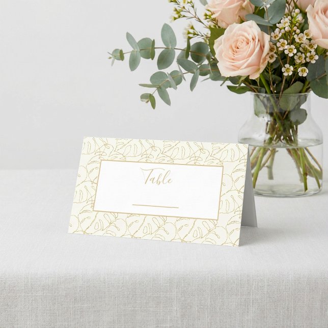 Monstera leaf wedding reception table number place place card (Monstera leaf wedding reception table number place place card.)