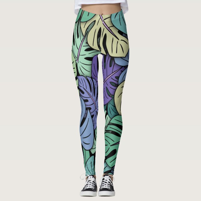 Monstera Leaves #6 Leggings (Front)