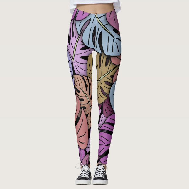 Monstera Leaves #7 Leggings (Front)