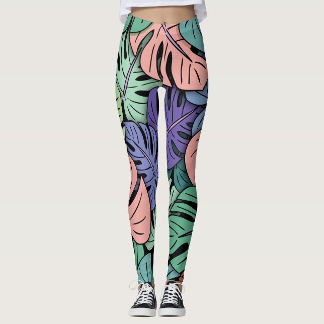 Monstera Leaves #8 Leggings (Front)