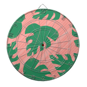 Monstera Leaves Abstract Streaks Pattern Dartboard