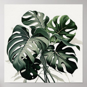 Monstera Leaves Art Print Poster