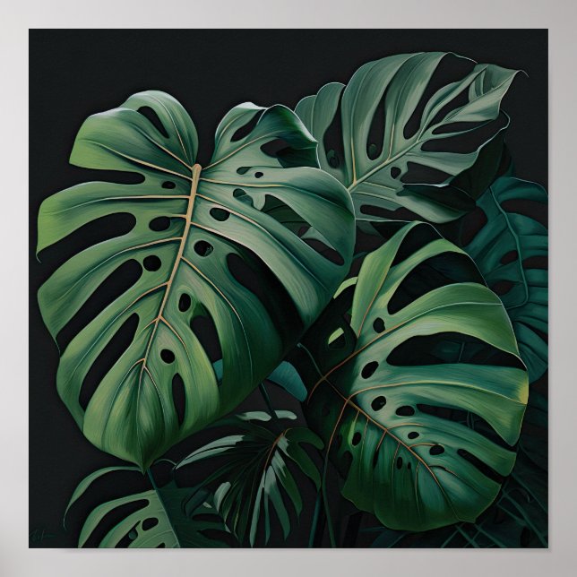 Monstera Leaves Art Print Poster (Front)
