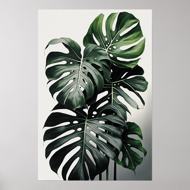 Monstera Leaves Art Print Poster (Front)