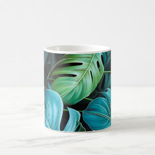 Monstera Leaves Botanical Tropical Jungle Foliage Coffee Mug