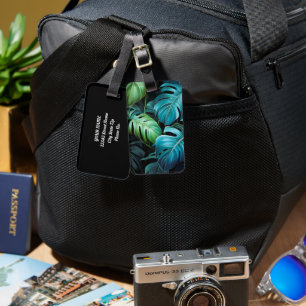 Monstera Leaves Botanical Tropical Jungle Foliage Luggage Tag