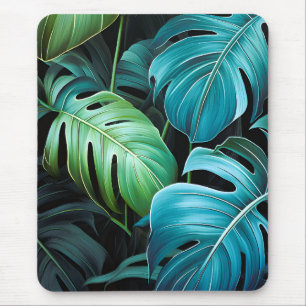 Monstera Leaves Botanical Tropical Jungle Foliage  Mouse Mat