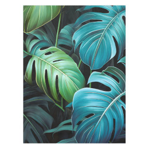 Monstera Leaves Botanical Tropical Jungle Foliage Tablecloth