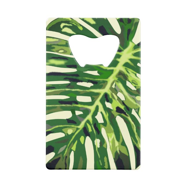 Monstera Leaves Bottle Opener Green (Back)