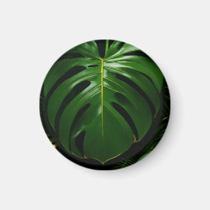Monstera Leaves Gold Jungle Glamour Magnet