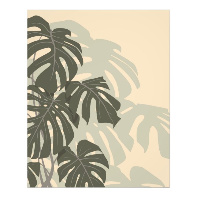 Monstera leaves (Green and Sand) Photo Print (Front)