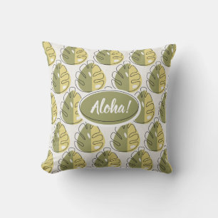 Monstera Leaves - Green Cushion