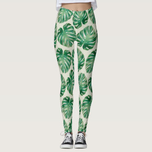 Monstera leaves leggings