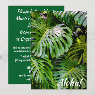 Monstera Leaves, Limahuli Gardens, Kauai, Hawaii Invitation