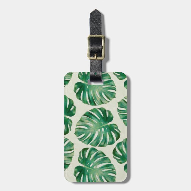 Monstera leaves luggage tag (Front Vertical)