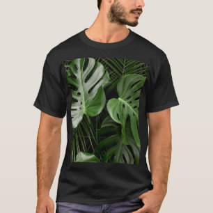 Monstera leaves, luxury tropical layout. T-Shirt