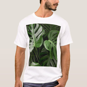 Monstera leaves, luxury tropical layout. T-Shirt