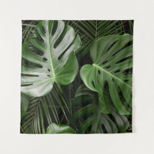 Monstera leaves, luxury tropical layout. tapestry