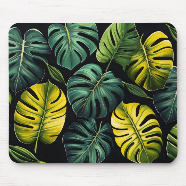 Monstera Leaves Mouse Mat (Front)