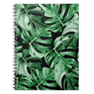 Monstera leaves pattern notebook