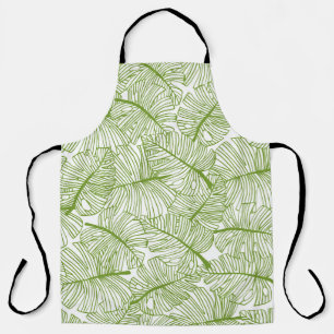 Monstera leaves, seamless floral design. apron
