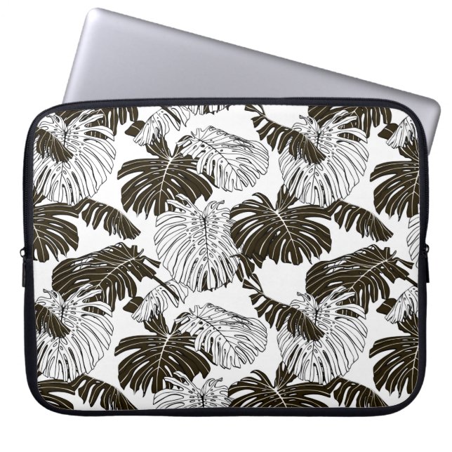 Monstera leaves seamless pattern laptop sleeve (Front)