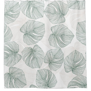 Monstera leaves seamless pattern. Tropical pattern Shower Curtain