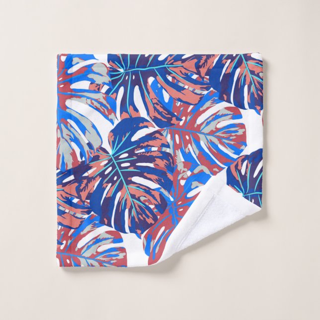 Monstera leaves seamless pattern wash cloth (Wash Cloth)