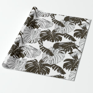 Monstera leaves seamless pattern wrapping paper