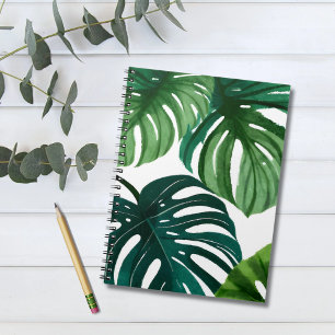 Monstera Leaves Simple Modern Watercolor Notebook
