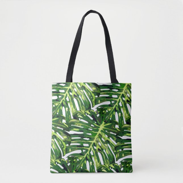 Monstera Leaves Tote Bag or Crossbody Bag (Front)