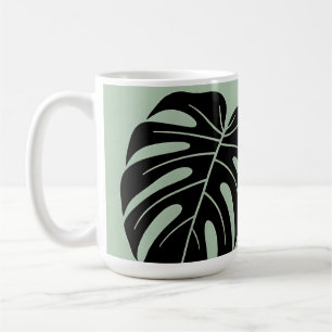Monstera Leaves Tropical Minimalist Sage Coffee Mug