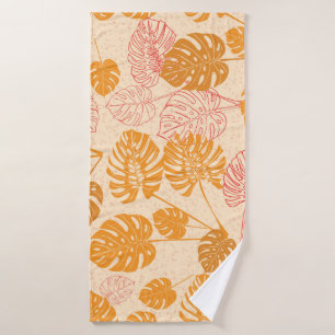 Monstera leaves: tropical silhouette seamless bath towel