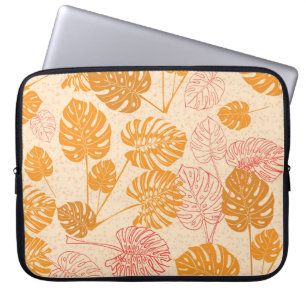 Monstera leaves: tropical silhouette seamless laptop sleeve