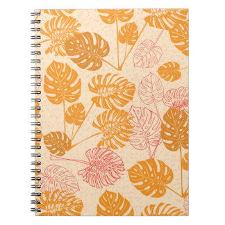 Monstera leaves: tropical silhouette seamless notebook