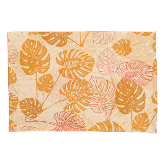 Monstera leaves: tropical silhouette seamless pillowcase