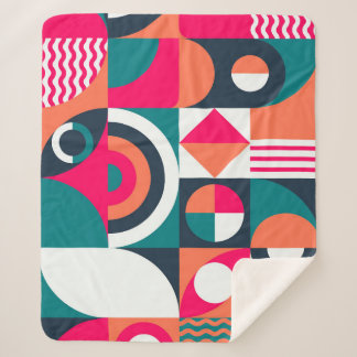 Monstera Leaves: Tropical Vintage Pattern Sherpa Blanket