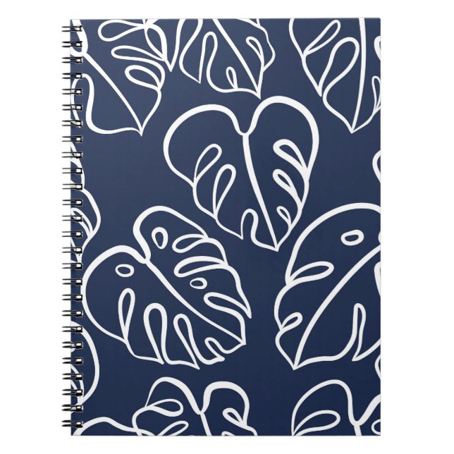 Monstera Leaves: Vintage Hand Drawn. Notebook (Front)