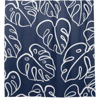Monstera Leaves: Vintage Hand Drawn. Shower Curtain