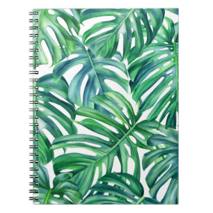 Monstera Leaves: Watercolor Jungle Pattern. Notebook