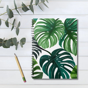 Monstera Leaves Watercolor Notebook