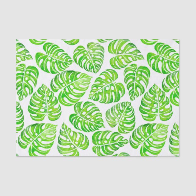Monstera leaves watercolor tissue paper (Front)
