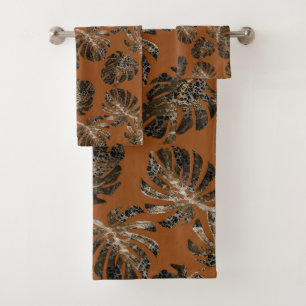 Monstera Leo Animal Print Glam 3 Bath Towel Set