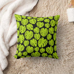 Monstera - Lime Green Cushion
