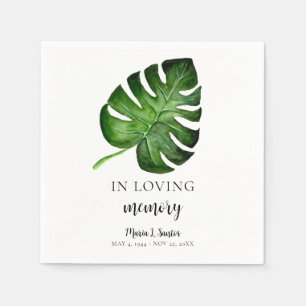 Monstera Memorial Custom Celebration of Life Napkin