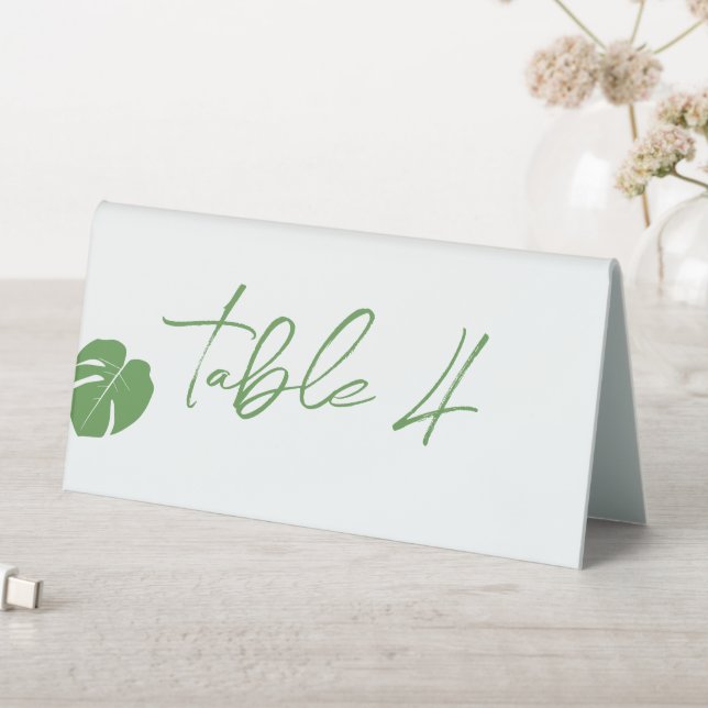 Monstera Mini • Modern Table Number • Leaf Green (In SItu (Table))