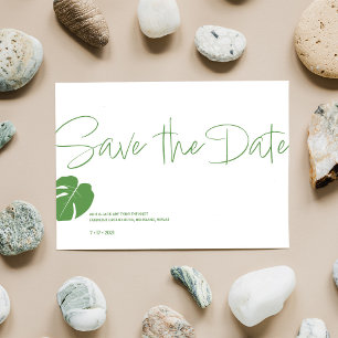 Monstera Mini • Save the Date • Modern Green Invitation