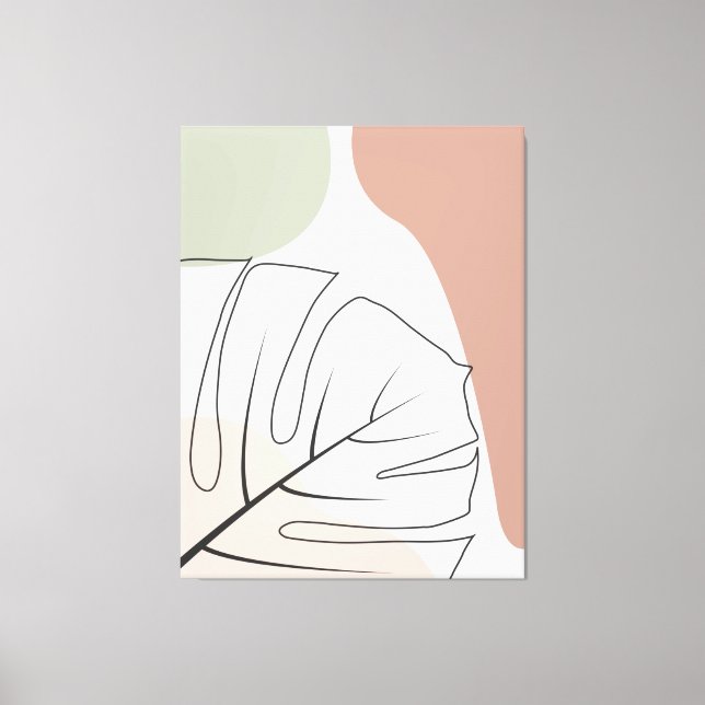 Monstera minimalist canvas print (Front)