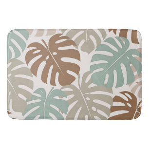 Monstera modern hawaii boho bath mat